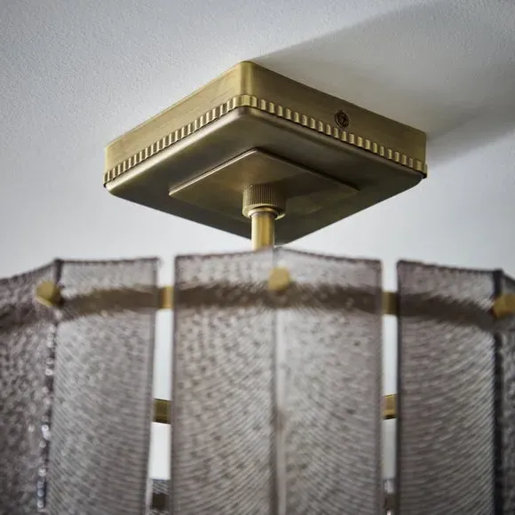 Semi Flush Ceiling Light - Smoke, Metal