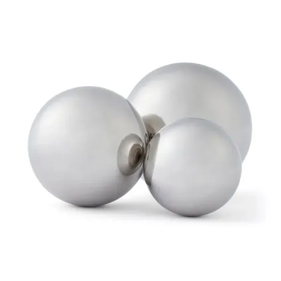 Set of 3 Decorative Balls - Silver, Chrome