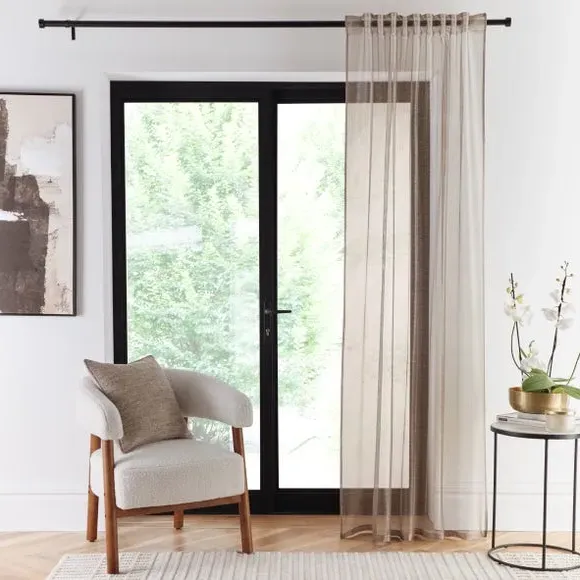 Sheer Voile Panel with Multiway Header - Champagne