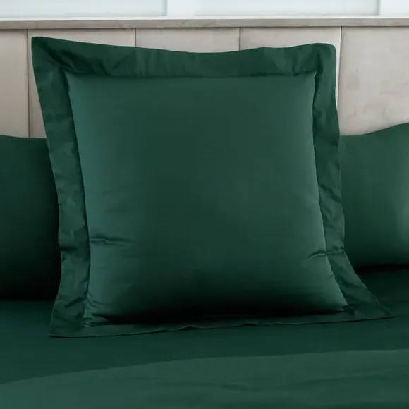 Square Continental Pillowcase - Green, Cotton