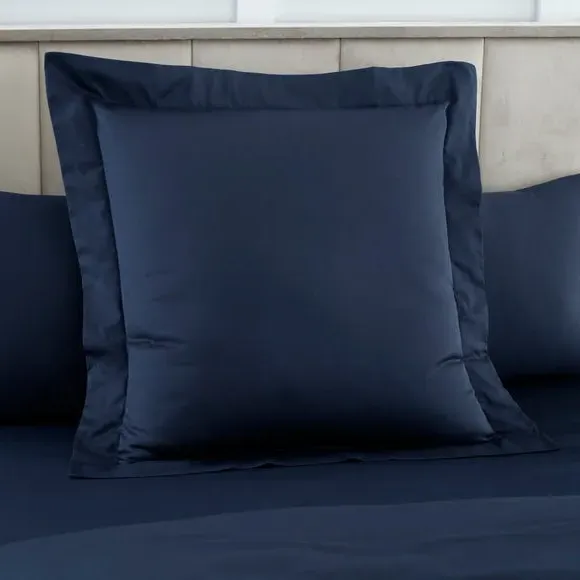 Square Continental Pillowcase - Navy, Cotton