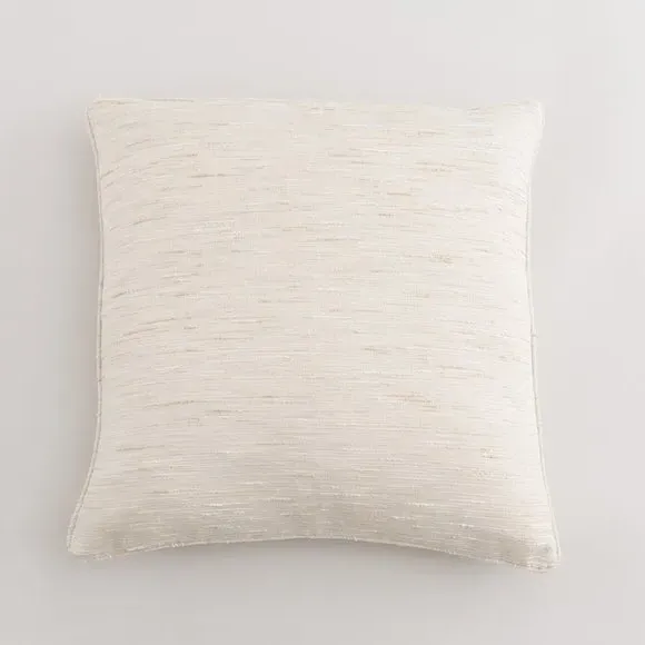 Square Cushion with Piping - Ivory, Fabric