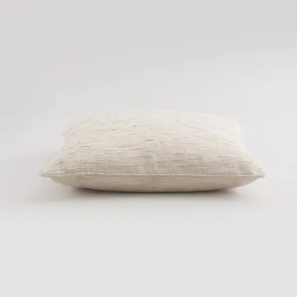 Square Cushion with Piping - Ivory, Fabric
