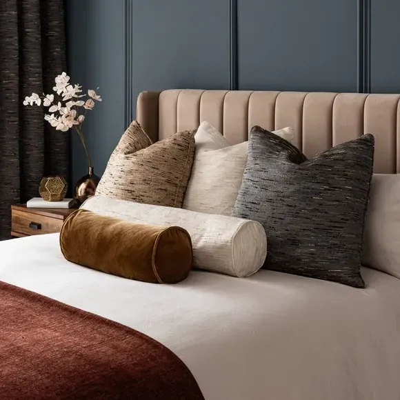 Square Cushion with Piping - Ivory, Fabric