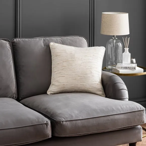 Square Cushion with Piping - Ivory, Fabric