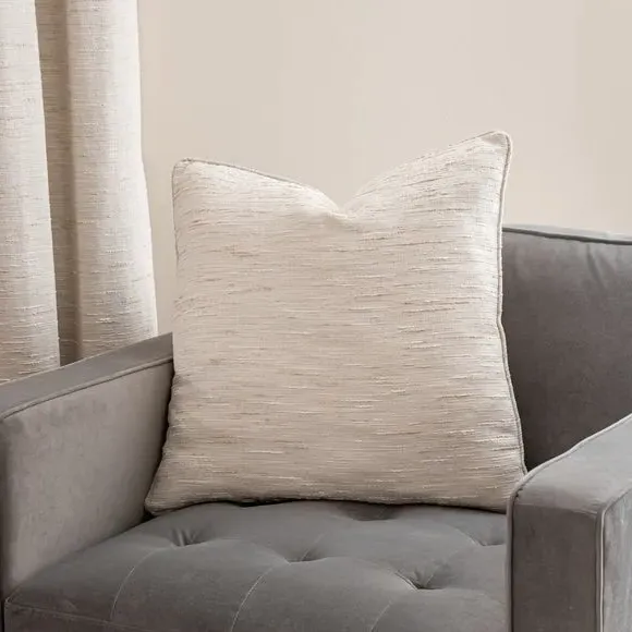 Square Cushion with Piping - Ivory, Fabric image