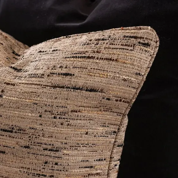 Square Cushion with Piping - Natural, Fabric