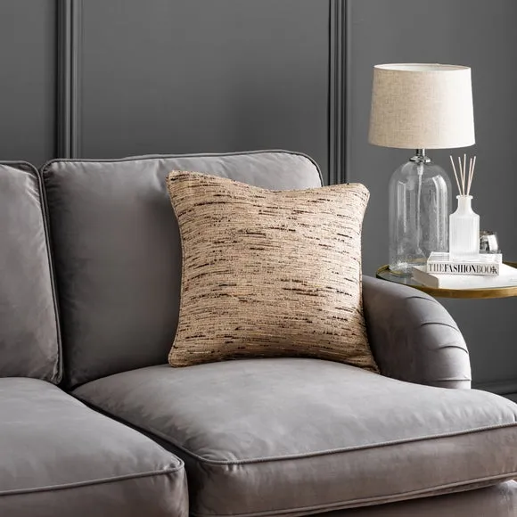 Square Cushion with Piping - Natural, Fabric