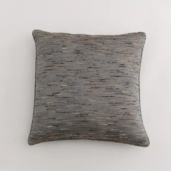 Square Cushion with Piping - Pewter, Fabric
