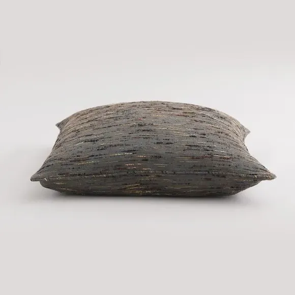 Square Cushion with Piping - Pewter, Fabric