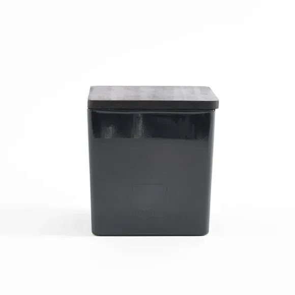 Square Multi Wick Candle - Black Glass
