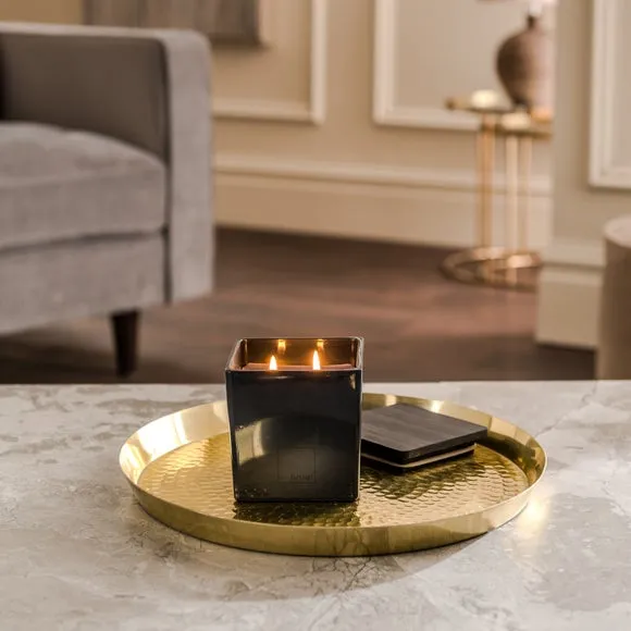 Square Multi Wick Candle - Black Glass image