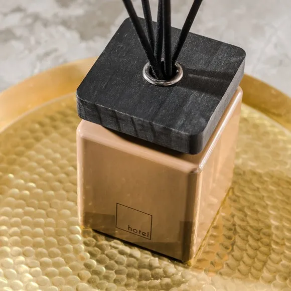 Square Reed Diffuser with Reeds - Brown Glass