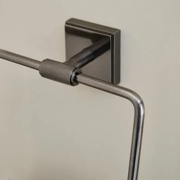 Square Towel Ring - Black Chrome, Metal