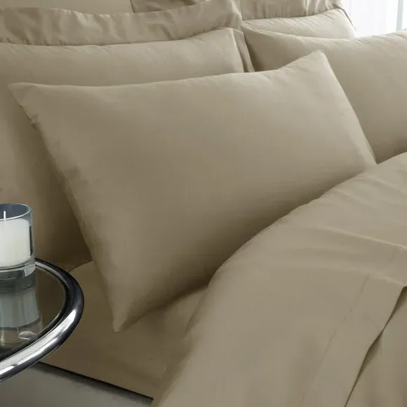 Standard Pillowcase Pair 230 Thread - Pebble, Cotton