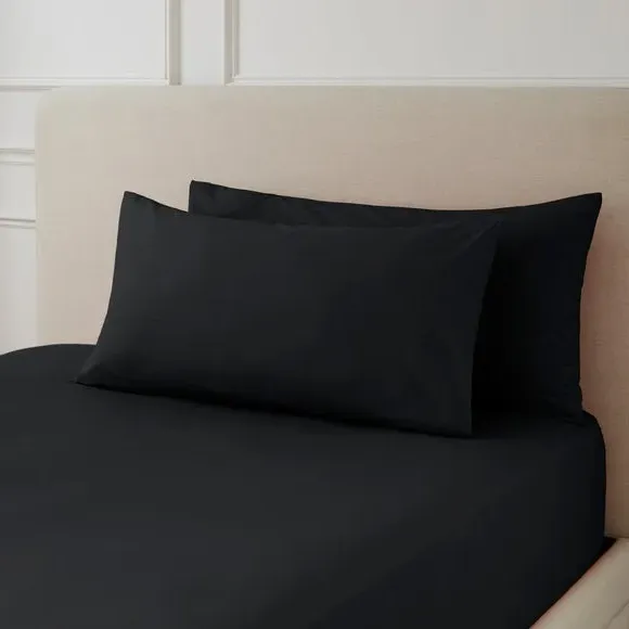Standard Pillowcase Pair 230TC - Black, Cotton image