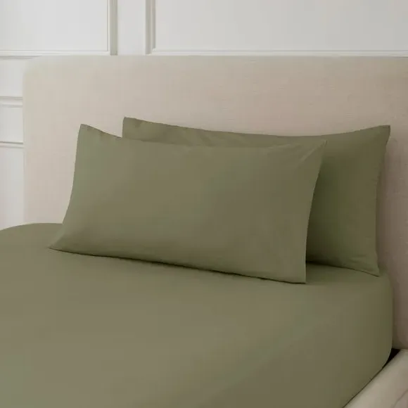 Standard Pillowcase Pair 230TC - Green, Cotton