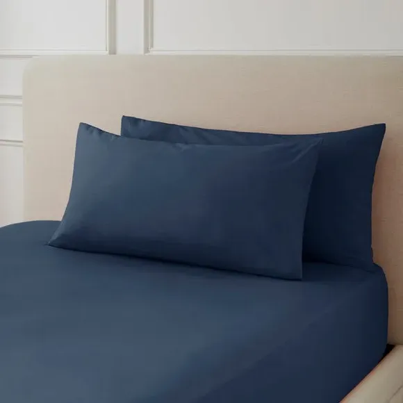 Standard Pillowcase Pair 230TC - Navy, Cotton