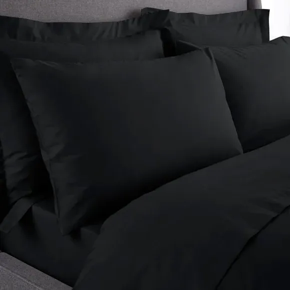 Standard Pillowcase Pair - Black, Cotton Percale image