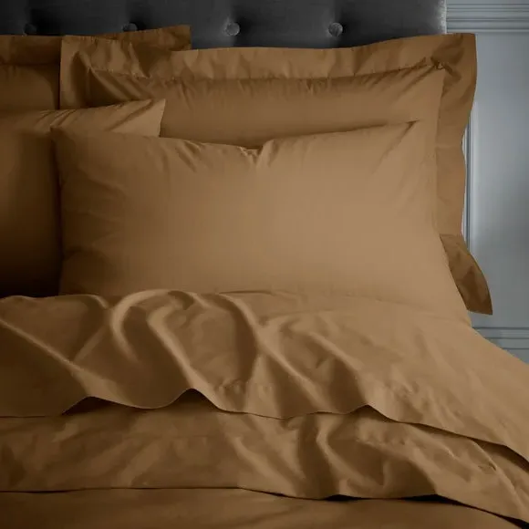 Standard Pillowcase Pair - Caramel, Cotton Percale