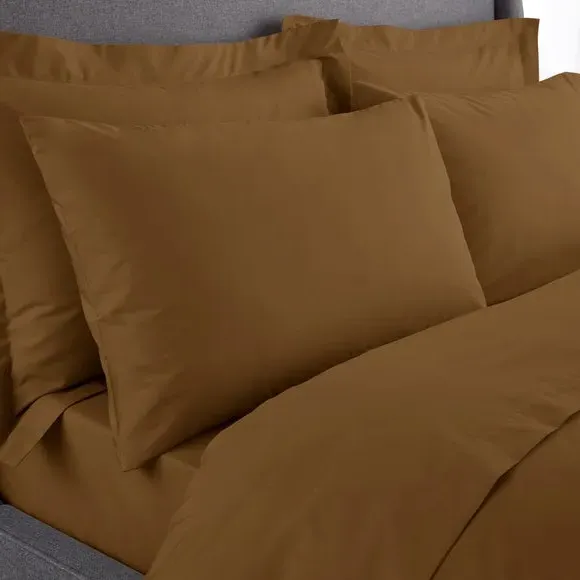 Standard Pillowcase Pair - Caramel, Cotton Percale