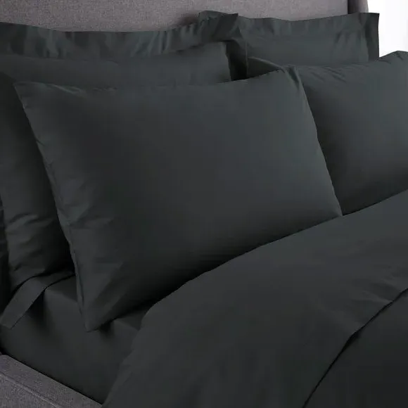 Standard Pillowcase Pair - Graphite, Cotton Percale