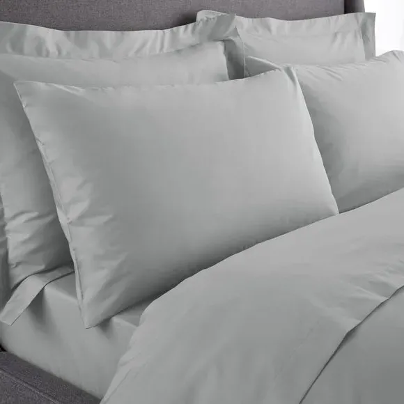 Standard Pillowcase Pair - Grey, Cotton Percale