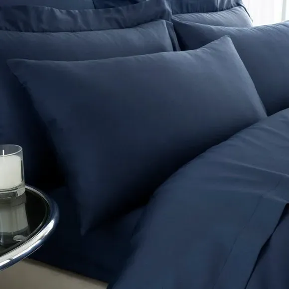 Standard Pillowcase Pair - Navy, Cotton Sateen