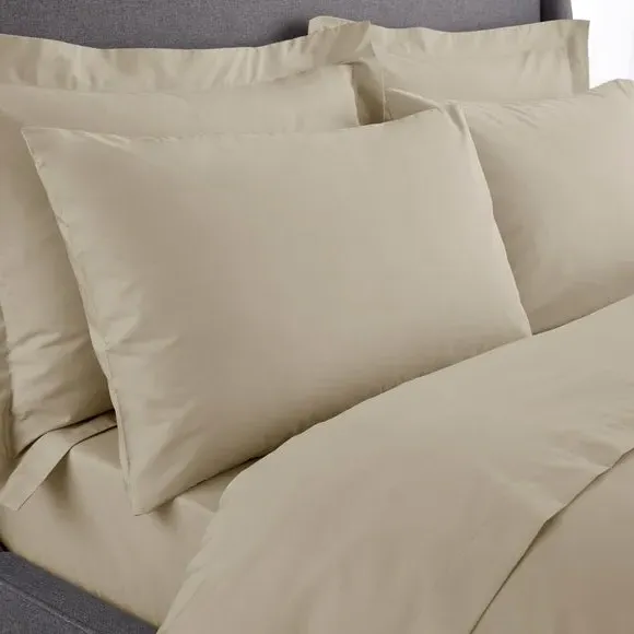 Standard Pillowcase Pair - Sand, Cotton Percale
