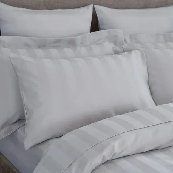 Standard Pillowcase Pair Stripe - Silver, Cotton
