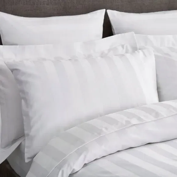 Standard Pillowcase Pair Stripe - White, Cotton