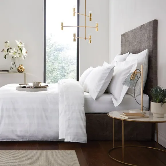 Stripe Duvet Cover 230 Thread Count - White