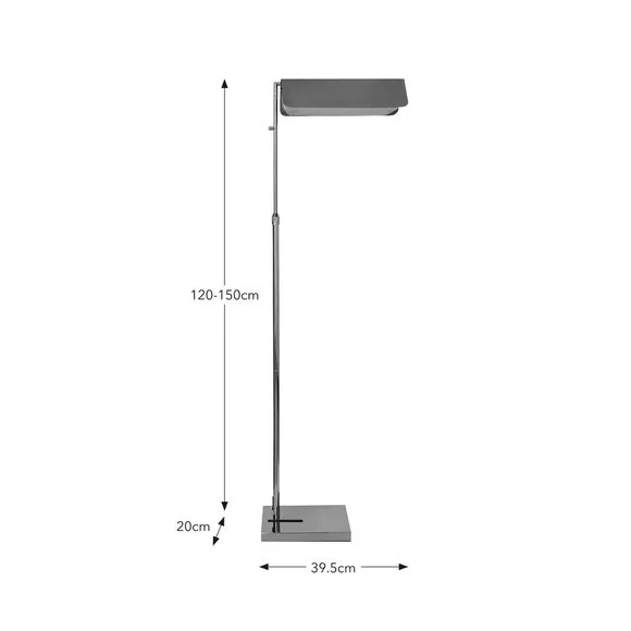 Touch Dimmable Floor Lamp - Black, Metal