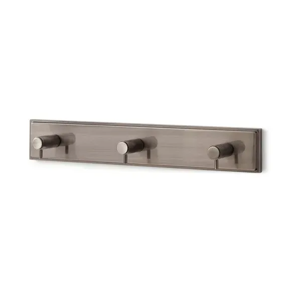Triple Wall Hook with Knurling - Black Chrome