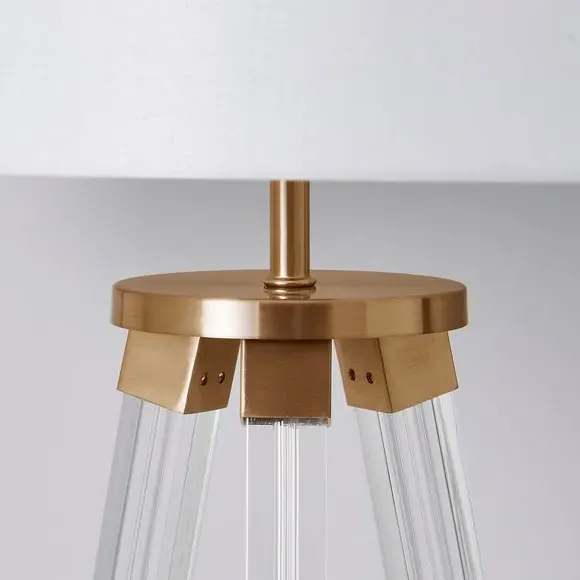 Tripod Floor Lamp with Fabric Shade - Gold