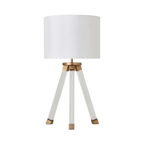 Tripod Table Lamp with Shade - Gold, Acrylic