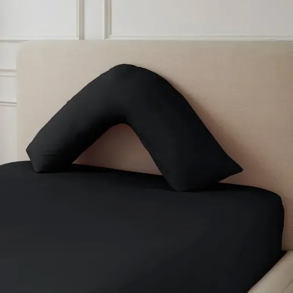 V-Shape Pillowcase 230 Thread Count - Black, Cotton image