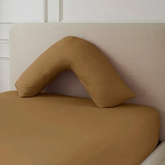 V-Shape Pillowcase 230 Thread Count - Caramel, Cotton