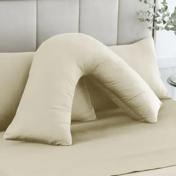 V-Shape Pillowcase 230 Thread Count - White Sand