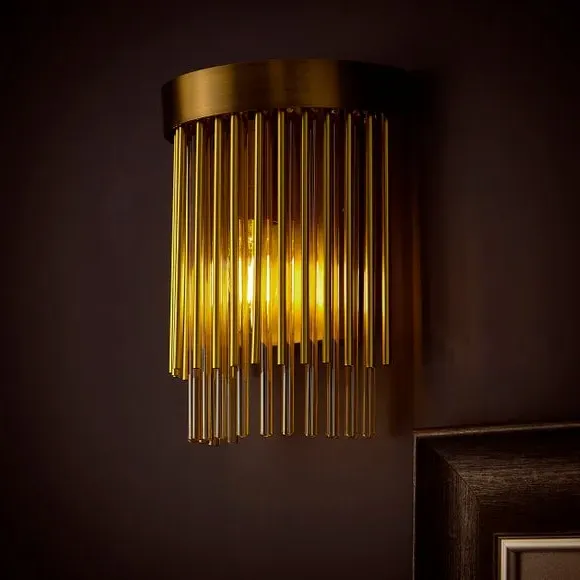Wall Light with Glass Rods - Gold, Brass