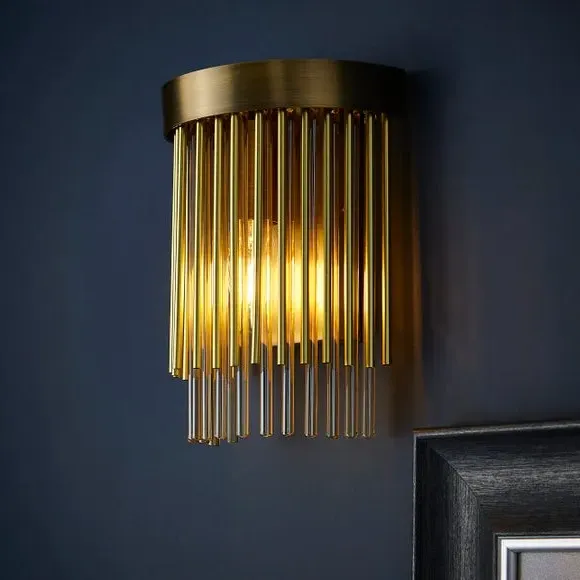 Wall Light with Glass Rods - Gold, Brass