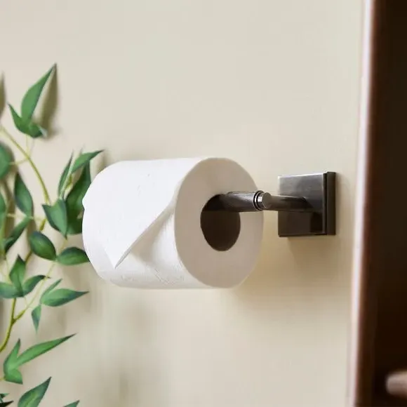 Wall Mount Toilet Roll Holder - Black Chrome image