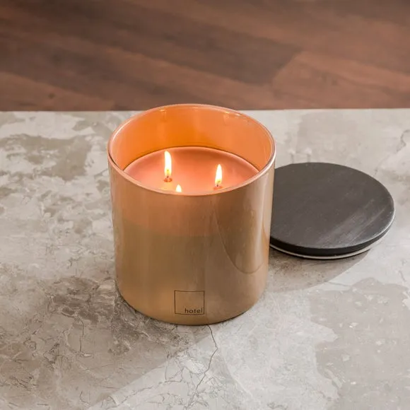 XL Multi Wick Candle Dusk Scent - Brown, Glass image