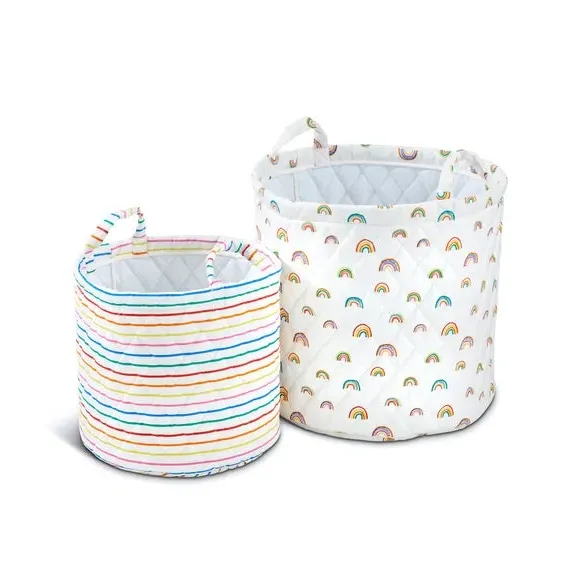 2-Pack Storage Baskets with Handles - Multicolor