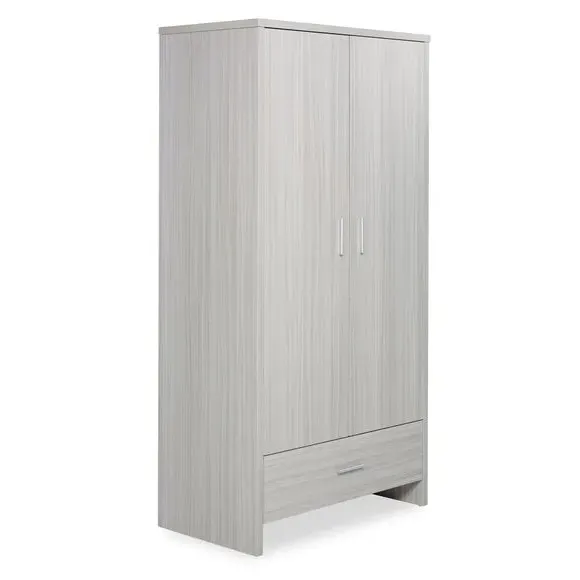 Double Door Wardrobe with Drawer - Grey