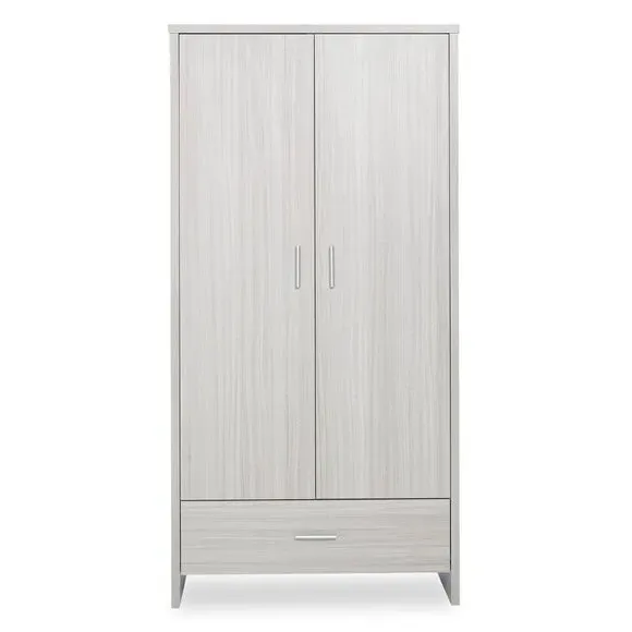 Double Door Wardrobe with Drawer - Grey