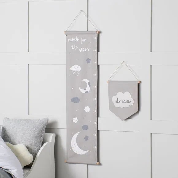 Wall Art & Growth Chart Set - Grey, Canvas image