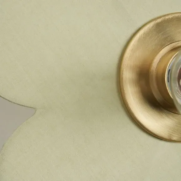 Flower Wall Light with Switch - Green, Fabric