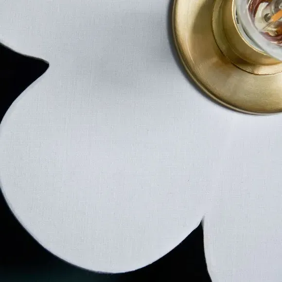 Flower Wall Light with Switch - Ivory, Fabric
