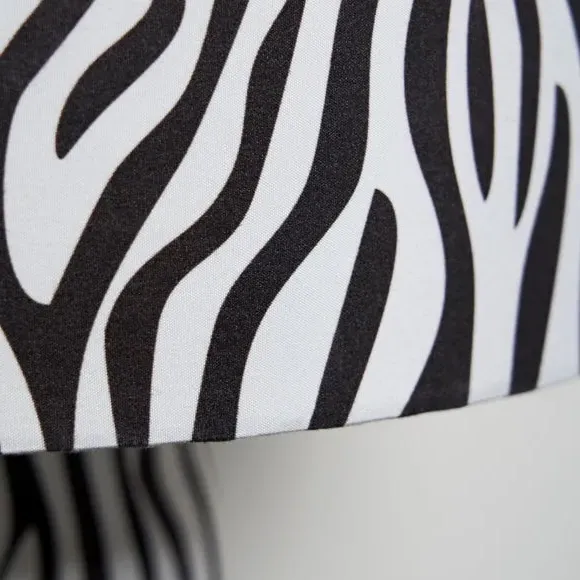 Table Lamp with In-Line Switch - Zebra Print